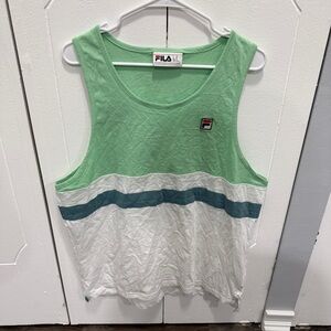 FILA Green and White Tank Top